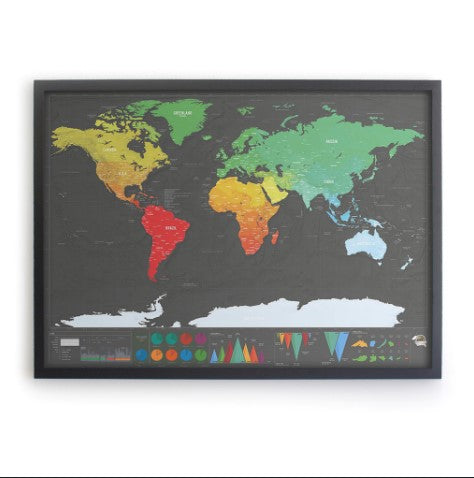 Mapa Mundi decorativo para raspar