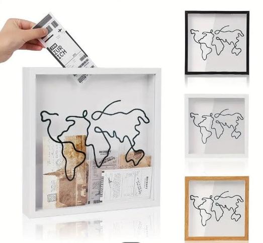 Quadro Porta Lembranças de Viagem com Mapa